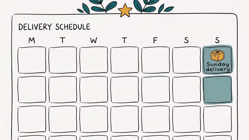 Illustration of sunday calendar for does ups deliver on sunday