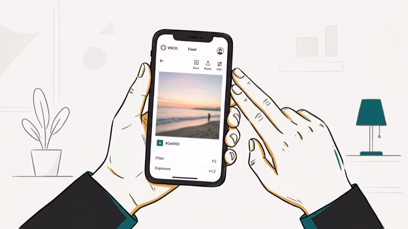 Illustration of screenshot gesture for does vsco notify screenshots