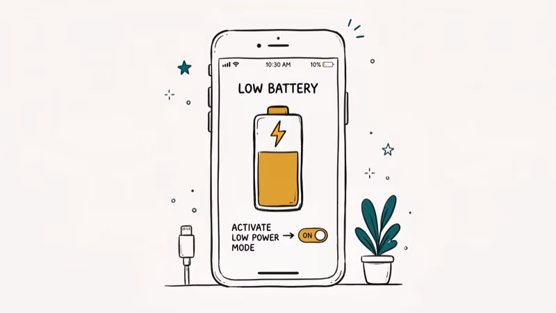 Illustration of battery icon for does your phone charge faster on low power mode