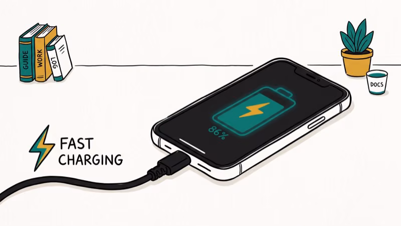 Illustration of charging cable for does your phone charge faster on low power mode
