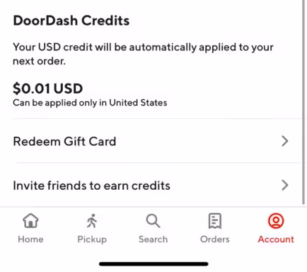 Doordash Credits