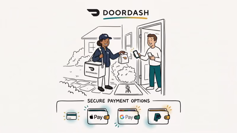 Illustration of digital wallet for doordash payment methods