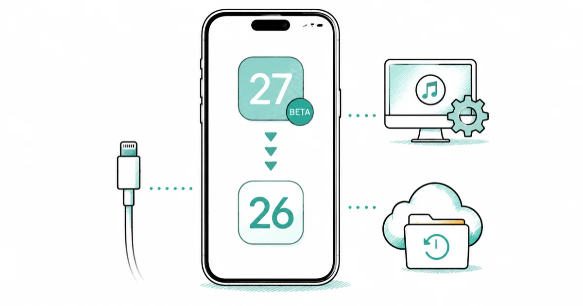 How to Downgrade iOS 27 Beta to iOS 26: 2026 Guide cover image