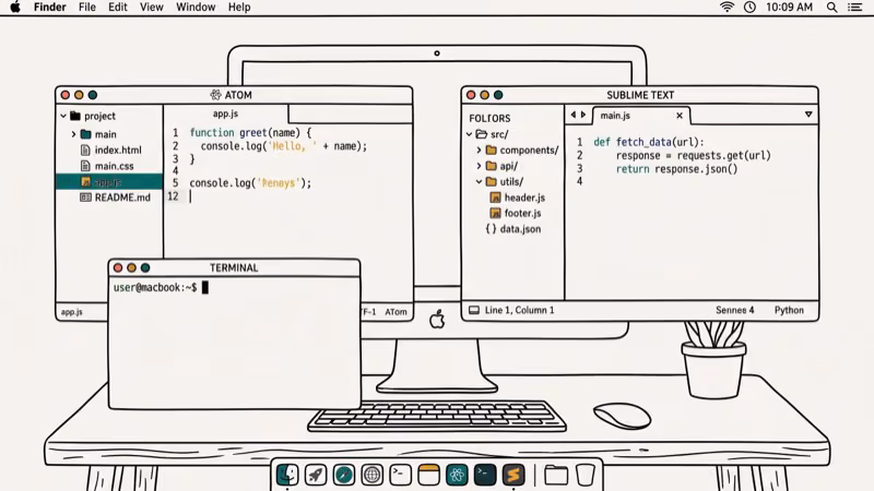 Illustration of atom sublime for download notepad for mac