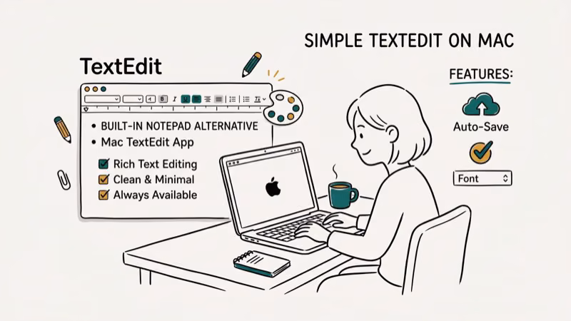 Illustration of textedit alternative for download notepad for mac