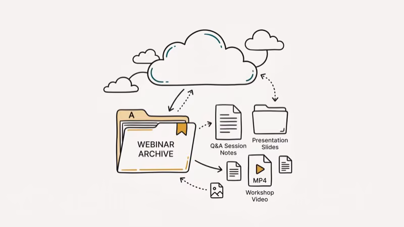Illustration of cloud storage for download webinarjam video