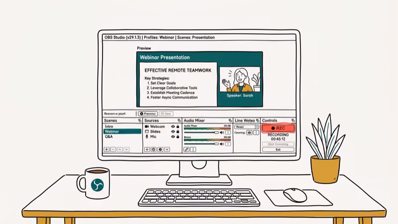 Illustration of screen record for download webinarjam video