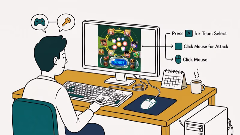 Illustration of game controls for dragon ball z dokkan battle pc