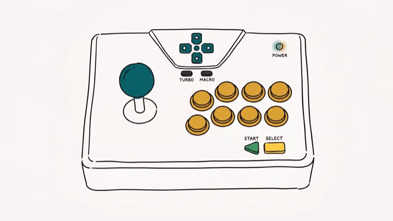 Illustration of arcade stick for dreamcast fighting games