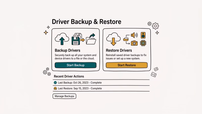 Illustration of backup drivers for driver talent review