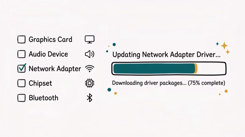 Illustration of update progress for driver talent review