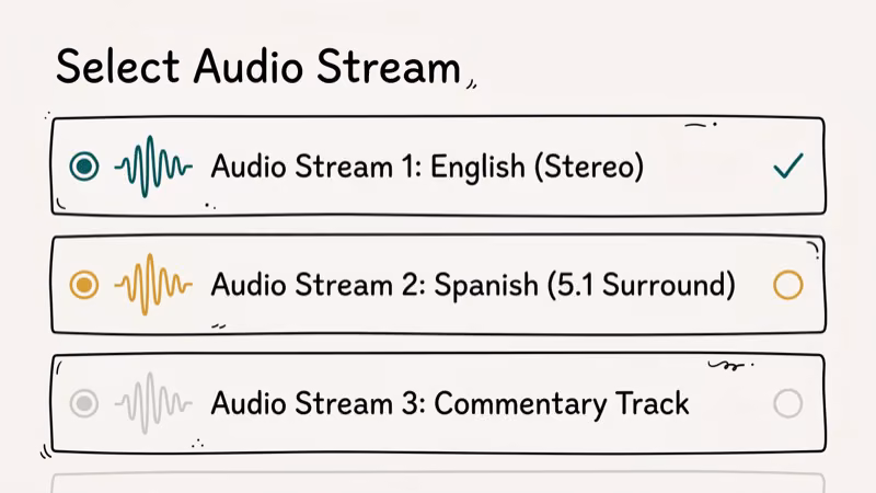 Illustration of audio stream for eac3 not supported