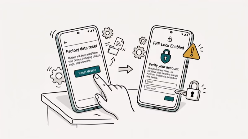 Illustration of factory reset for easy frp bypass