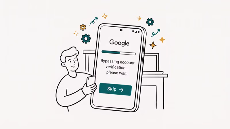 Illustration of google bypass for easy frp bypass