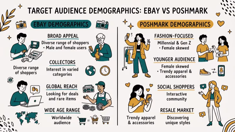 Illustration of buyer audience for ebay vs poshmark