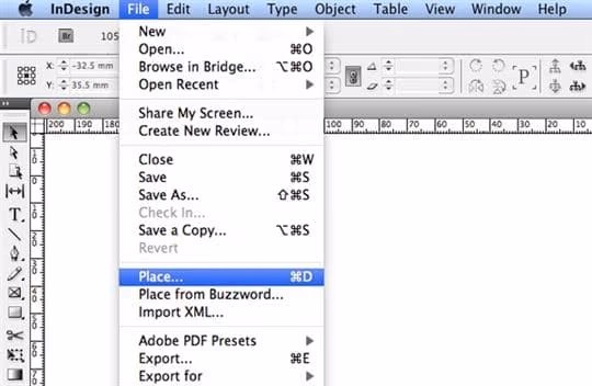 Import PDF into InDesign