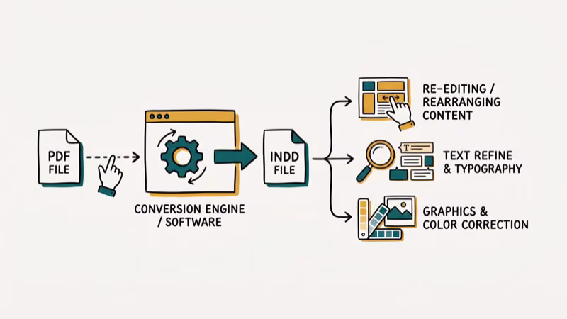 Illustration of pdf package for edit a pdf in indesign