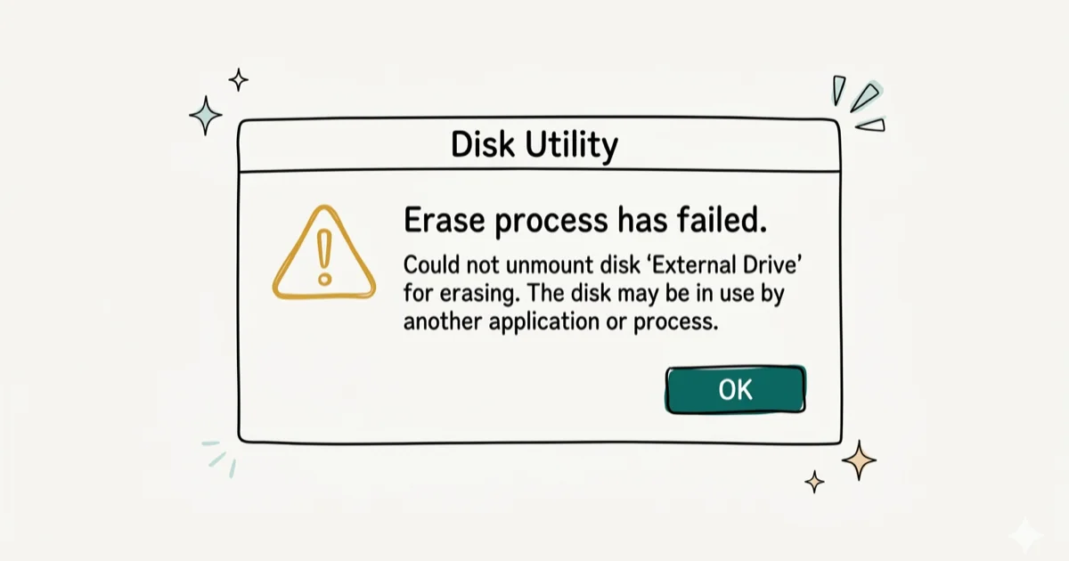 Fix "Erase Process Has Failed" in Mac Disk Utility cover image