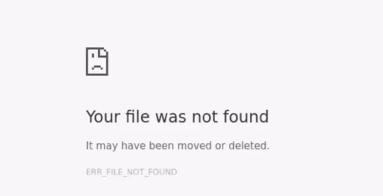 Err File Not Found Error
