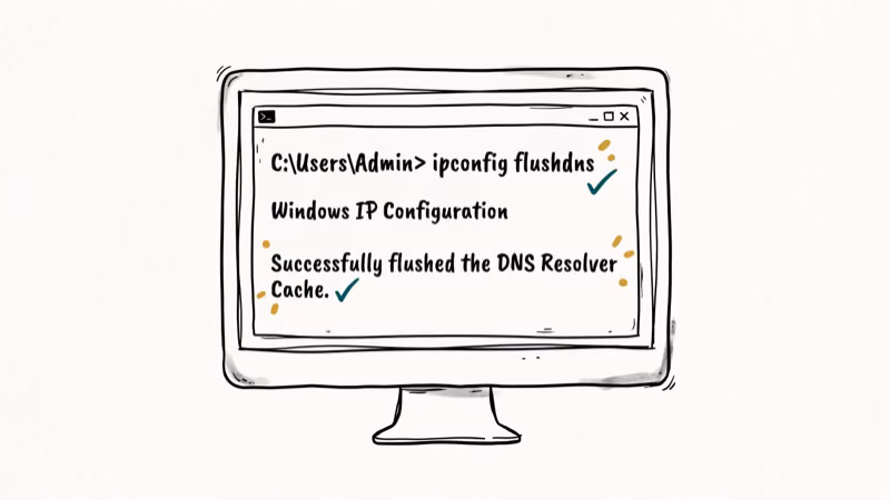 Illustration of flush dns for err_connection_reset chrome