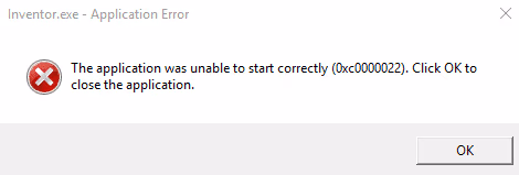 Error 0xc0000022 