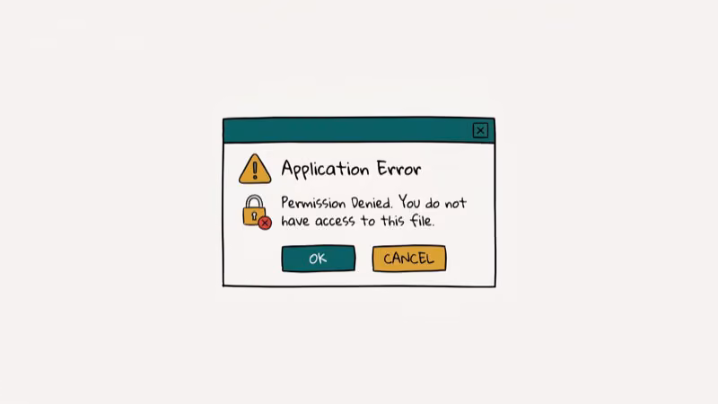 Illustration of permission denied for error 0xc0000022