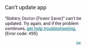 Error Code 495 in Google Play