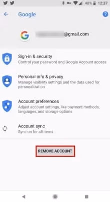 Remove Google Account