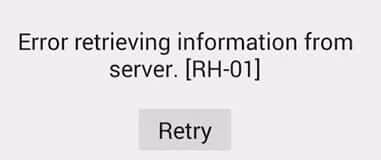 Error Retrieving Information from Server [RH-01]