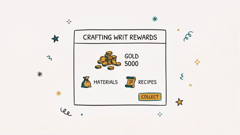 Illustration of crafting writs for eso gold farming