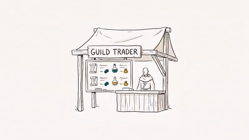 Illustration of trader guild for eso gold farming