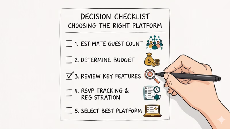 Decision checklist for selecting the right online invitation platform
