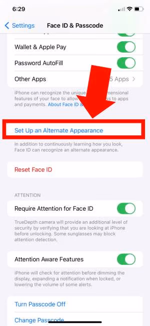 Set Up and Alternate Appearance