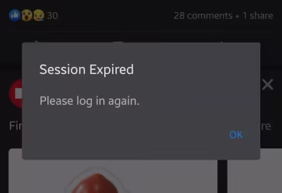 Facebook Session Expired Error