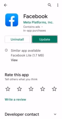 Update The Facebook App