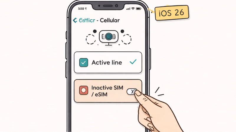 iPhone cellular screen turning off an inactive SIM to fix the iOS 26 FaceTime registration conflict