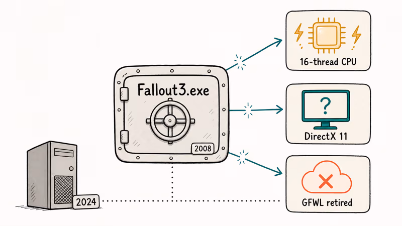 Diagram of Fallout 3 conflicts with modern Windows systems.