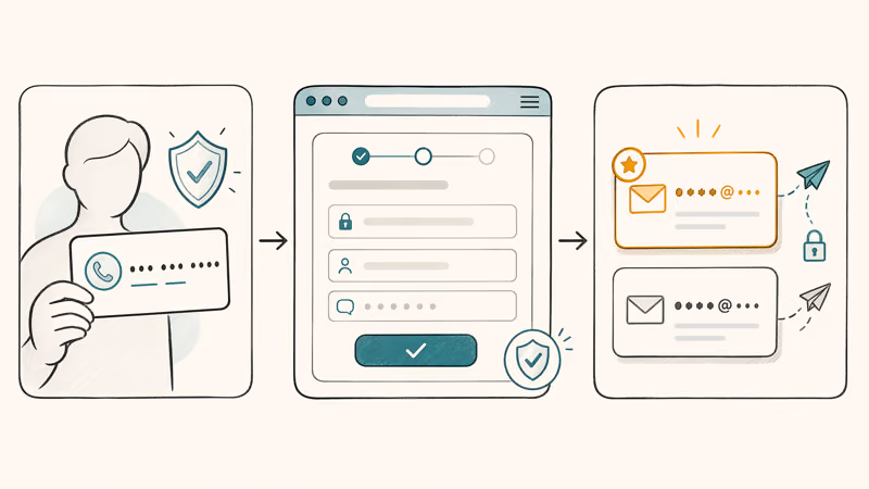 Official Google Voice account recovery flow with masked Gmail links