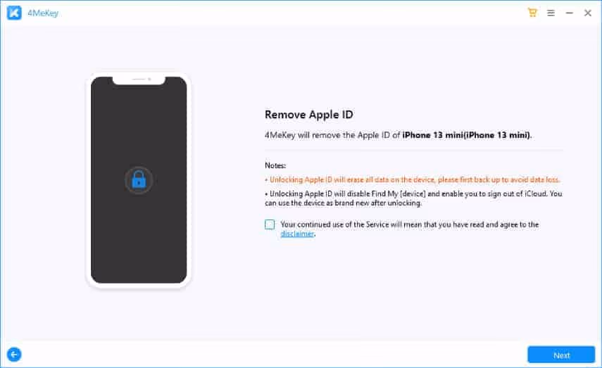 Start to Remove Apple ID