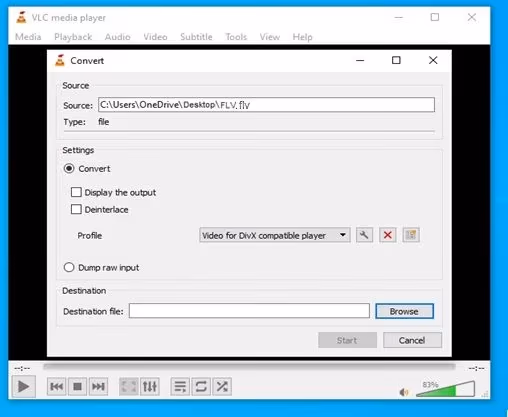 Conver FLV Using VLC