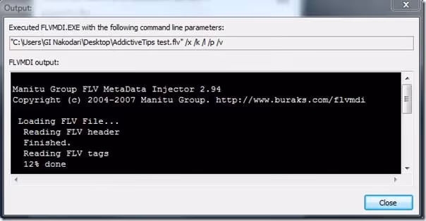 Use FLVMDI to fix FLV 