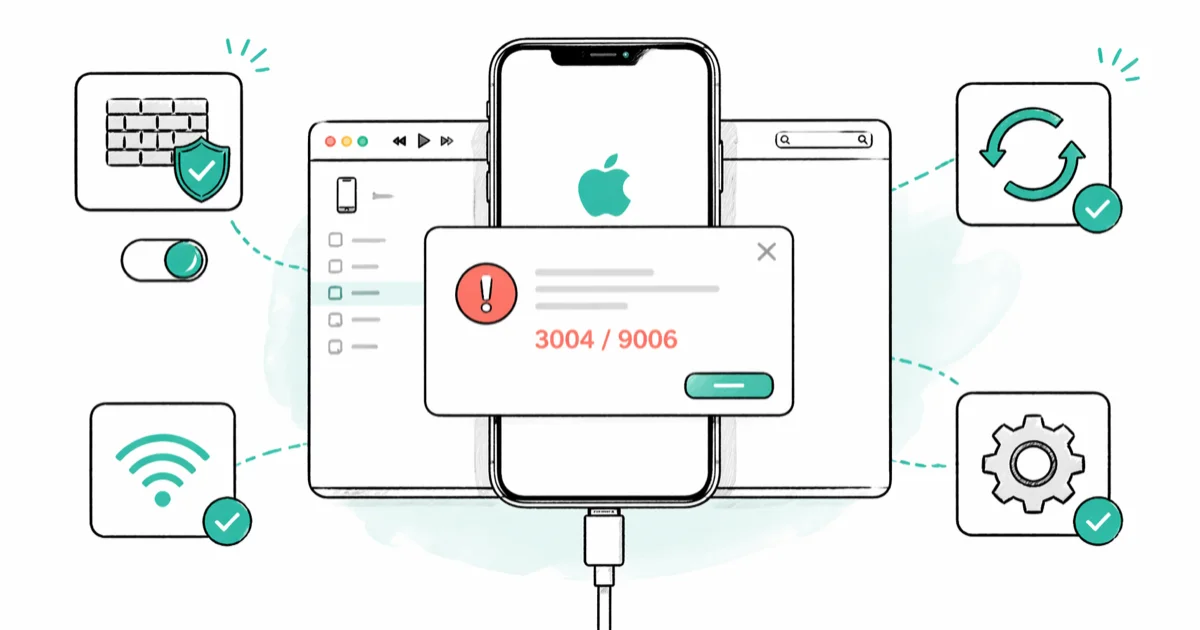 Fix iTunes Error 3004 and 9006 When Updating iPhone cover image