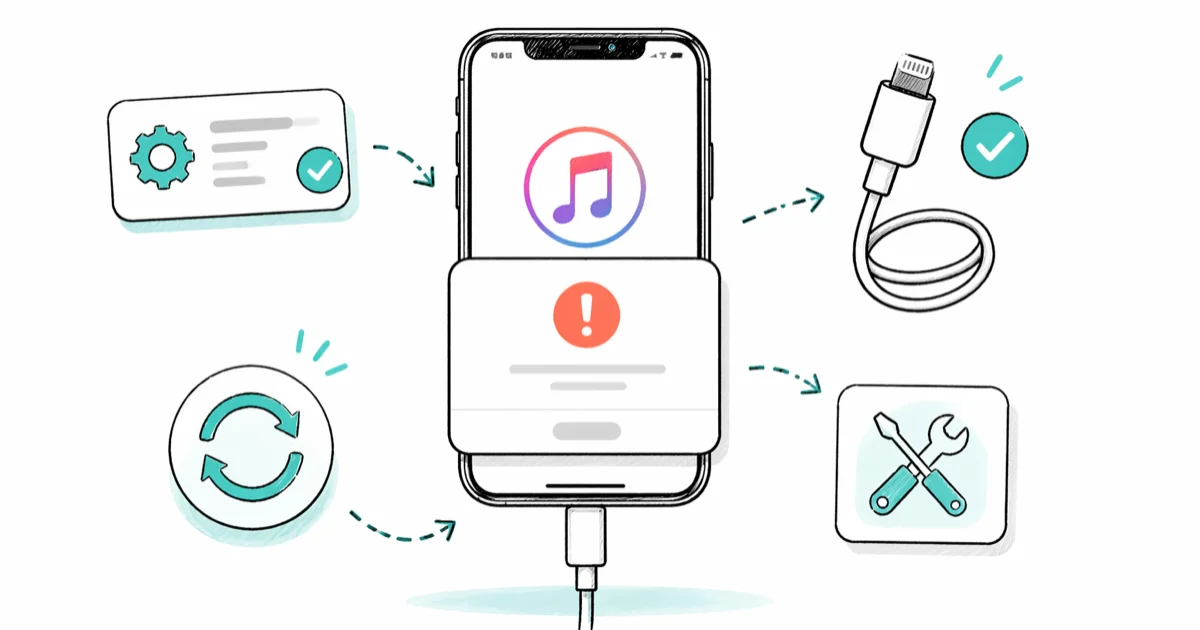 How to Fix Common iTunes Errors on iPhone: 6 Methods (2026) cover image