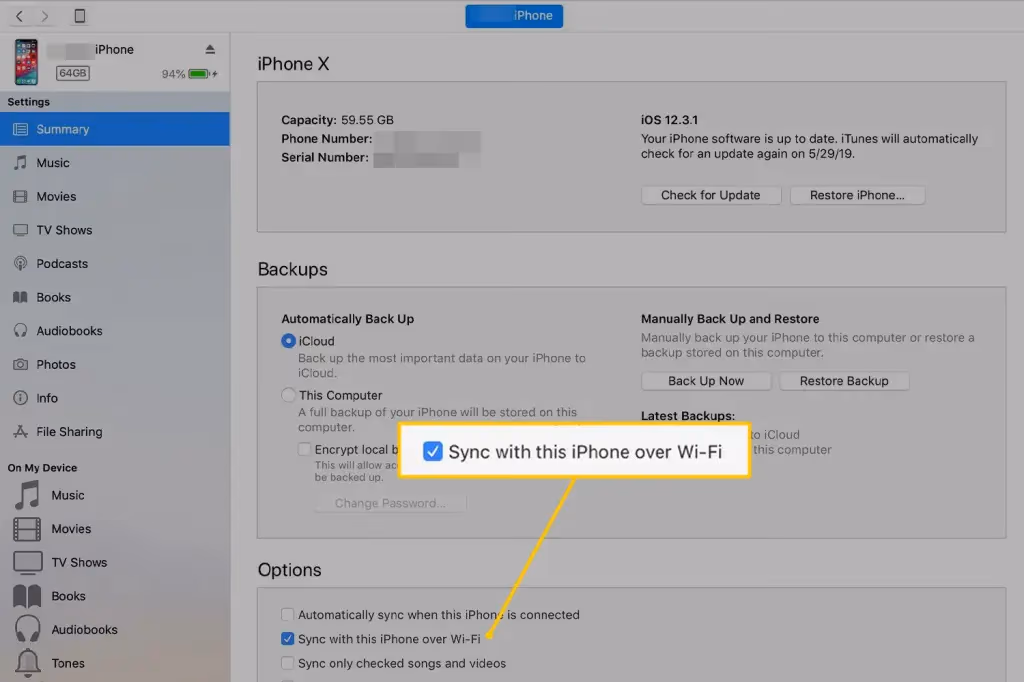 Enable Wifi Sync In Itunes