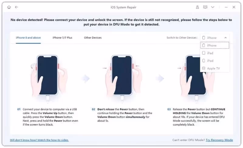 Tenorshare ReiBoot Enter DFU Mode