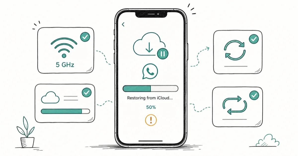 How to Fix WhatsApp Restore From iCloud Stuck on iPhone cover image