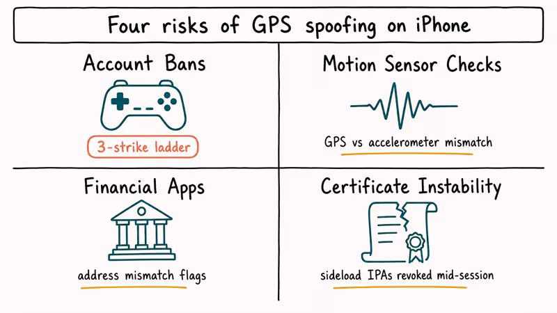 Four buckets showing spoofing risks for bans motion checks and certificates.