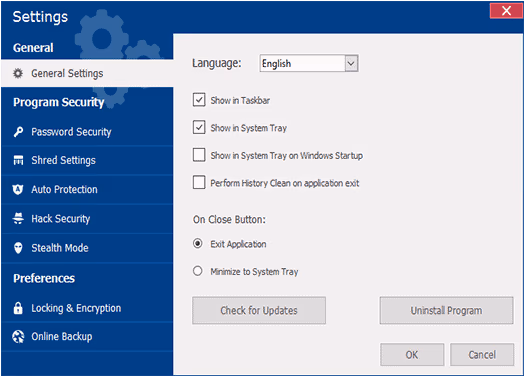 Folder Lock - Setting