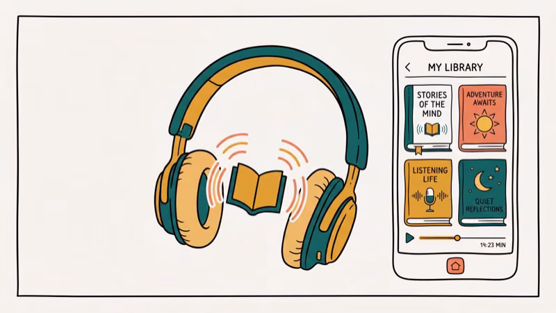 Headphones and audiobook library app for free public domain listening