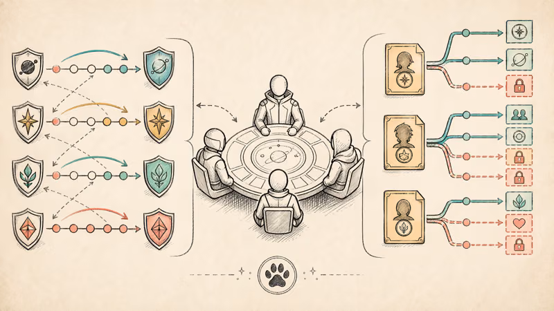 Companion reputation paths with unlocked and locked quest outcomes